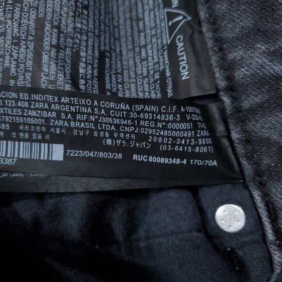 Zara Signature 90s Wide Leg Jeans Gray Denim High Rise US Size 6 EU 38 Slim Fit - Picture 7 of 12